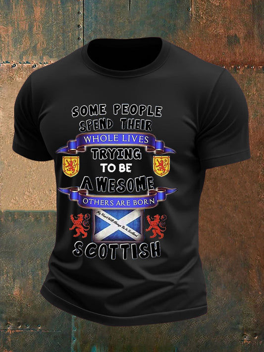 Men's Scotland United Kingdom Imitation Cotton Short-Sleeved Printed T-shirt trupatriotic