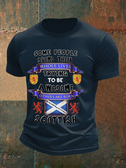 Men's Scotland United Kingdom Imitation Cotton Short-Sleeved Printed T-shirt trupatriotic