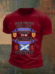 Men's Scotland United Kingdom Imitation Cotton Short-Sleeved Printed T-shirt trupatriotic