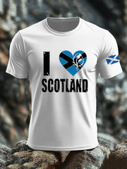 Men's Scotland United Kingdom Imitation Cotton Short-Sleeved Printed T-shirt trupatriotic