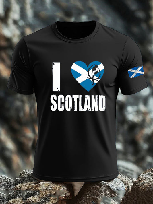 Men's Scotland United Kingdom Imitation Cotton Short-Sleeved Printed T-shirt trupatriotic