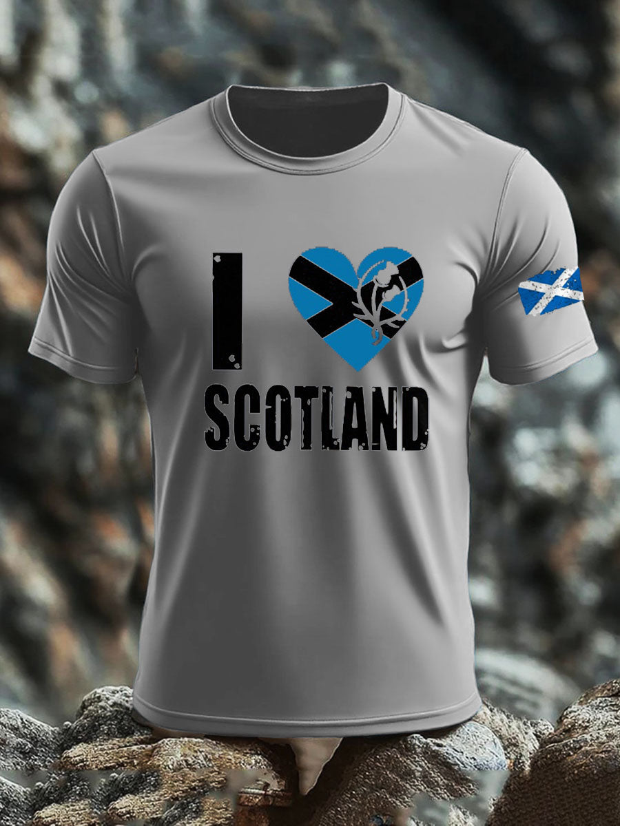 Men's Scotland United Kingdom Imitation Cotton Short-Sleeved Printed T-shirt trupatriotic