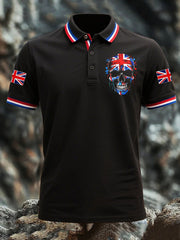 Men's British Skull Flag Short Sleeve Shirt trupatriotic