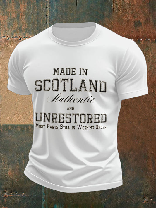Men's Scotland United Kingdom Imitation Cotton Short-Sleeved Printed T-shirt trupatriotic