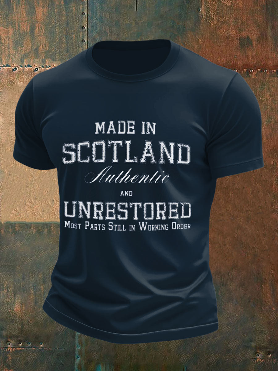 Men's Scotland United Kingdom Imitation Cotton Short-Sleeved Printed T-shirt trupatriotic