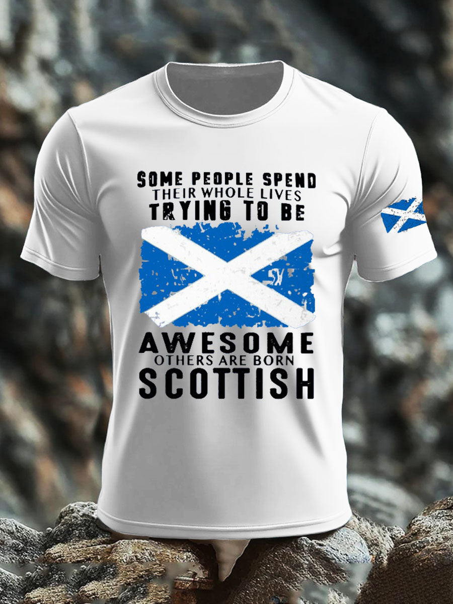 Men's Scotland United Kingdom Imitation Cotton Short-Sleeved Printed T-shirt trupatriotic