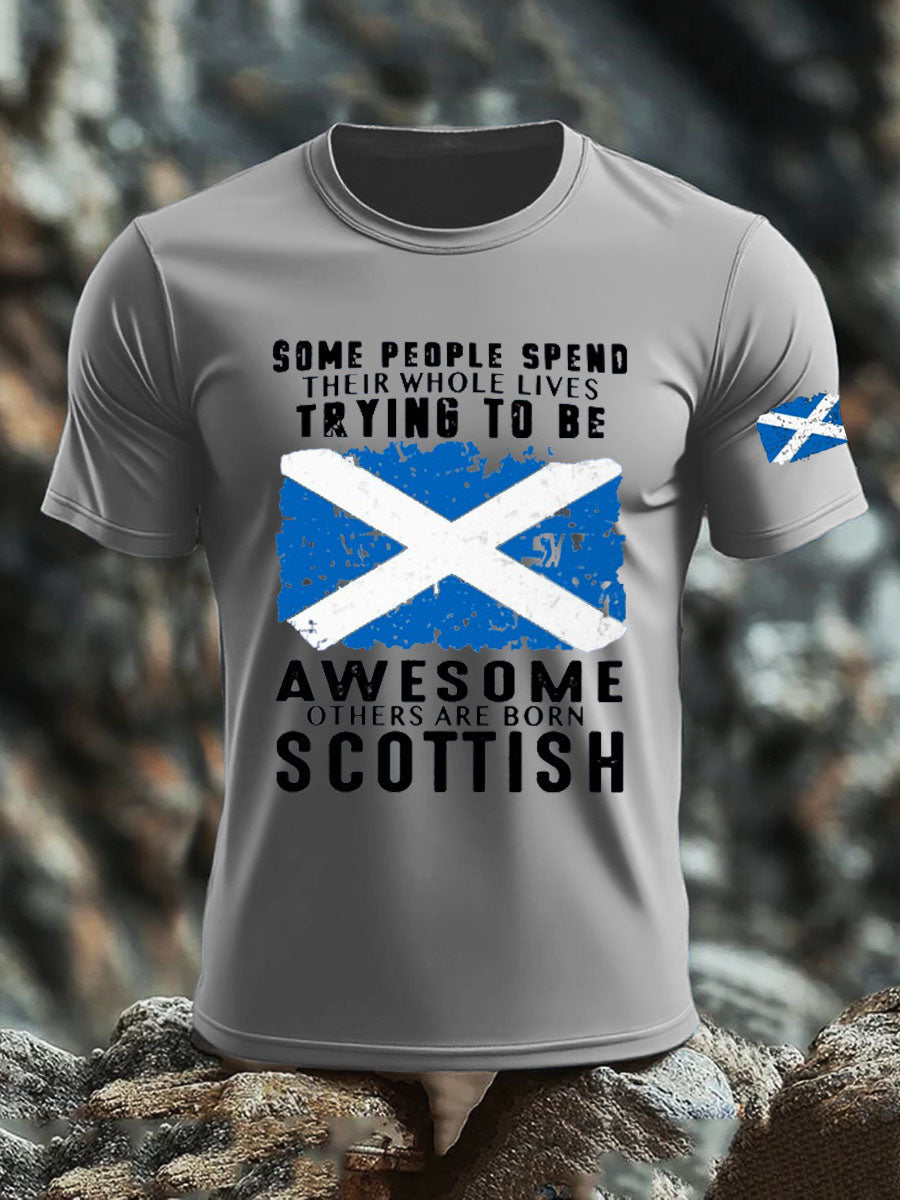 Men's Scotland United Kingdom Imitation Cotton Short-Sleeved Printed T-shirt trupatriotic