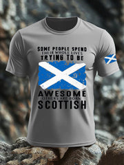 Men's Scotland United Kingdom Imitation Cotton Short-Sleeved Printed T-shirt trupatriotic