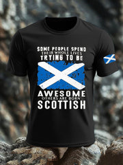 Men's Scotland United Kingdom Imitation Cotton Short-Sleeved Printed T-shirt trupatriotic