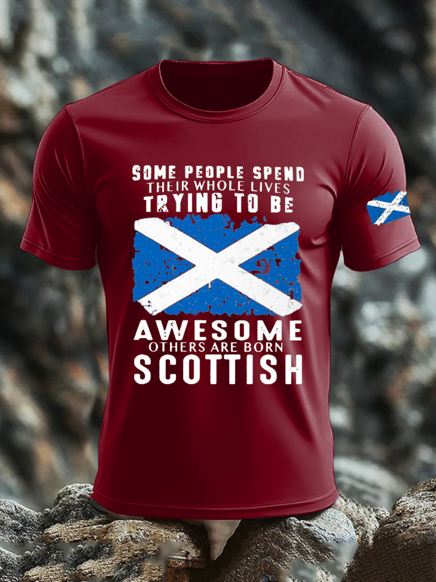 Men's Scotland United Kingdom Imitation Cotton Short-Sleeved Printed T-shirt trupatriotic
