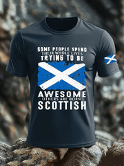 Men's Scotland United Kingdom Imitation Cotton Short-Sleeved Printed T-shirt trupatriotic