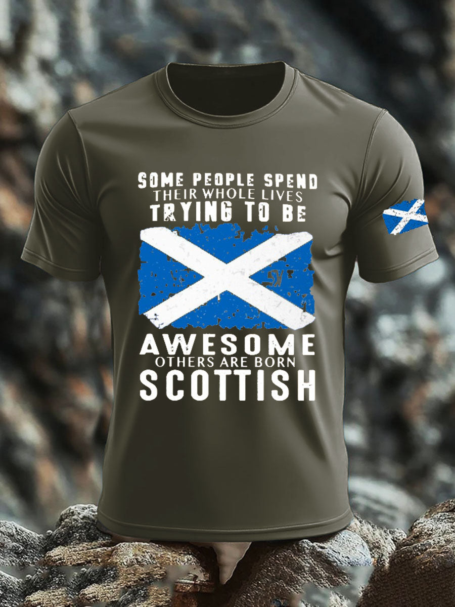 Men's Scotland United Kingdom Imitation Cotton Short-Sleeved Printed T-shirt trupatriotic