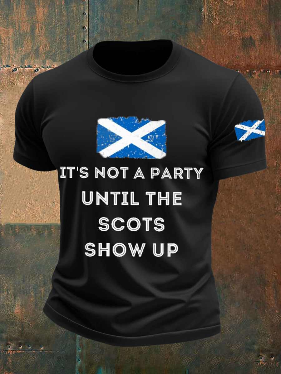 Men's Scotland United Kingdom Imitation Cotton Short-Sleeved Printed T-shirt trupatriotic