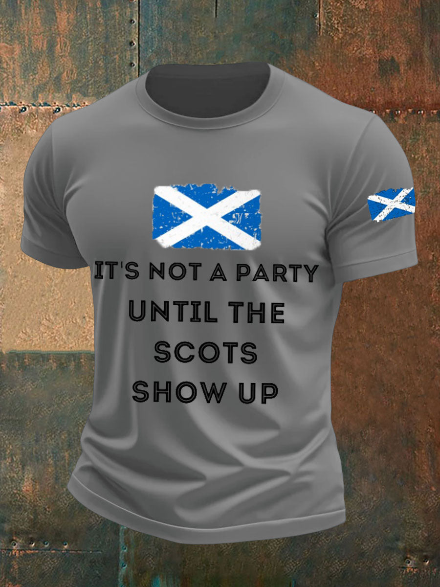 Men's Scotland United Kingdom Imitation Cotton Short-Sleeved Printed T-shirt trupatriotic
