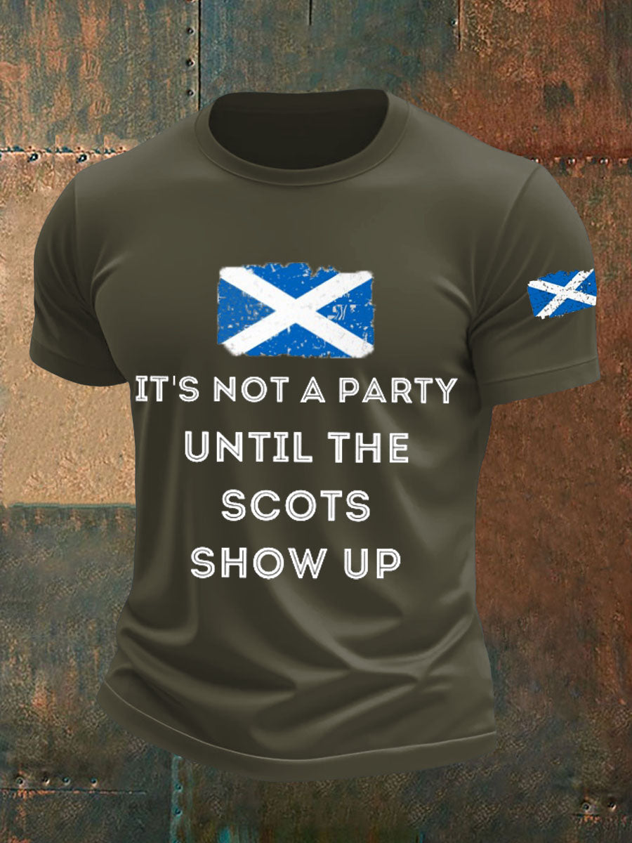 Men's Scotland United Kingdom Imitation Cotton Short-Sleeved Printed T-shirt trupatriotic
