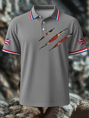 Men's UK Flag Printed Polo Shirt trupatriotic