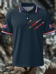 Men's UK Flag Printed Polo Shirt trupatriotic