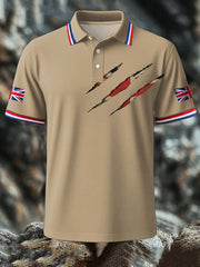 Men's UK Flag Printed Polo Shirt trupatriotic