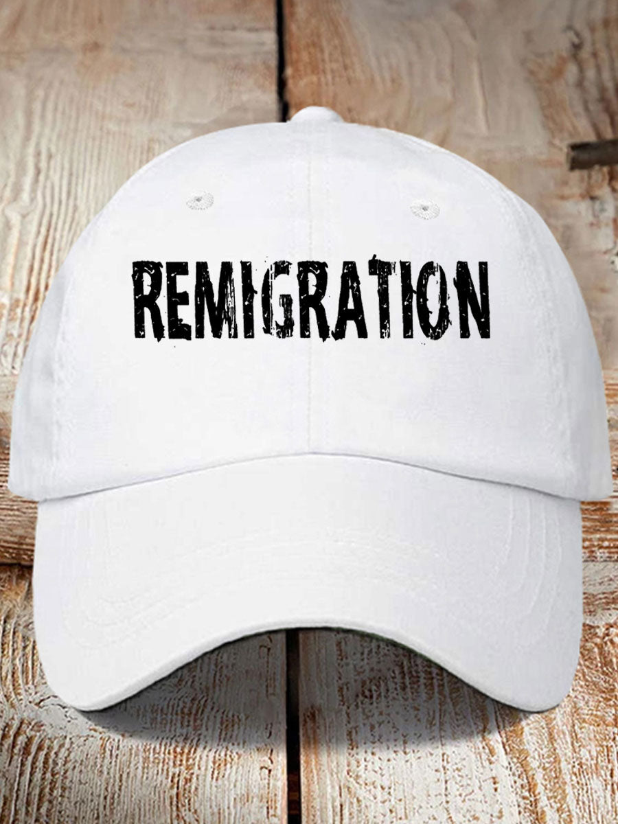 Unisex Immigration Remigration Printed Hat trupatriotic