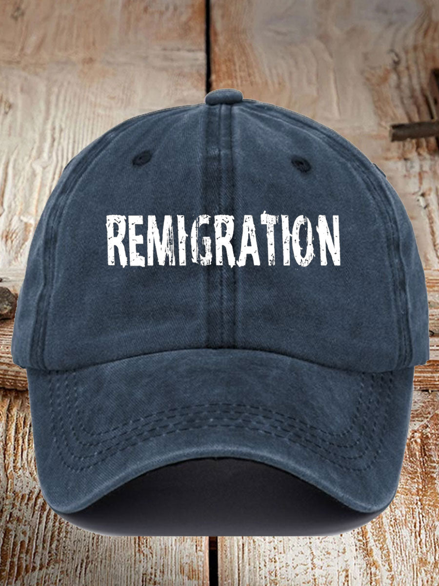 Unisex Immigration Remigration Printed Hat trupatriotic