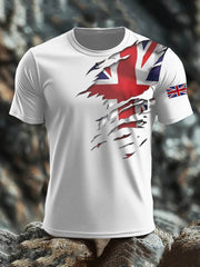 Men's Britsh Imitation Cotton Short-Sleeved Printed T-shirt trupatriotic
