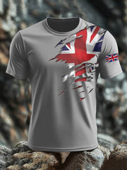 Men's Britsh Imitation Cotton Short-Sleeved Printed T-shirt trupatriotic