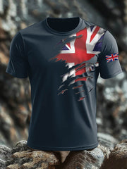 Men's Britsh Imitation Cotton Short-Sleeved Printed T-shirt trupatriotic