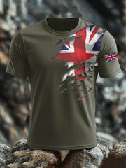 Men's Britsh Imitation Cotton Short-Sleeved Printed T-shirt trupatriotic