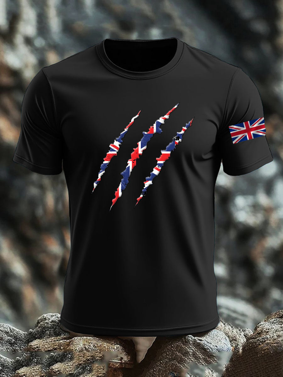 Men's Britsh Imitation Cotton Short-Sleeved Printed T-shirt trupatriotic