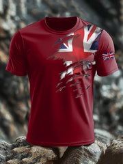 Men's Britsh Imitation Cotton Short-Sleeved Printed T-shirt trupatriotic