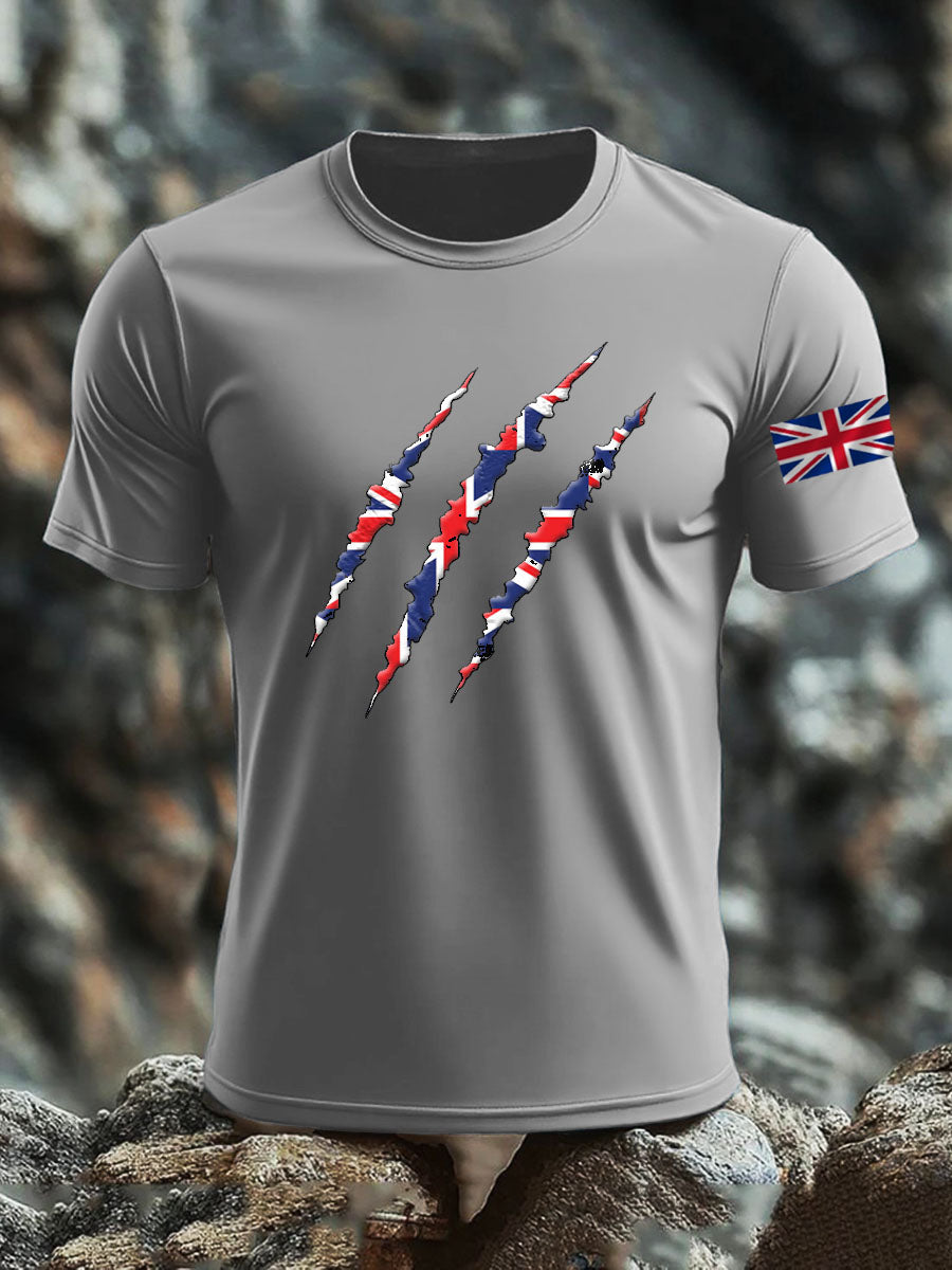 Men's Britsh Imitation Cotton Short-Sleeved Printed T-shirt trupatriotic