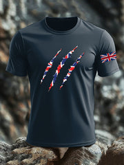 Men's Britsh Imitation Cotton Short-Sleeved Printed T-shirt trupatriotic