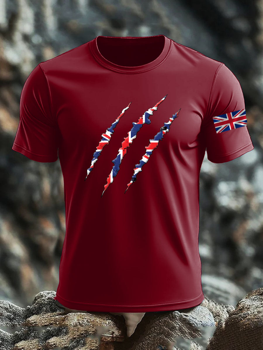 Men's Britsh Imitation Cotton Short-Sleeved Printed T-shirt trupatriotic