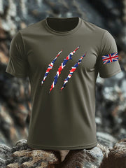 Men's Britsh Imitation Cotton Short-Sleeved Printed T-shirt trupatriotic