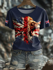 Women's UK Flag Pride Printed T-Shirt trupatriotic