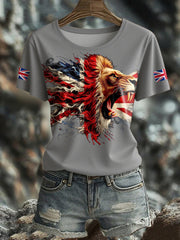 Women's UK Flag Pride Printed T-Shirt trupatriotic