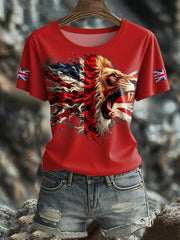 Women's UK Flag Pride Printed T-Shirt trupatriotic