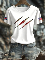Women's UK Flag Pride Printed T-Shirt trupatriotic