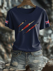 Women's UK Flag Pride Printed T-Shirt trupatriotic