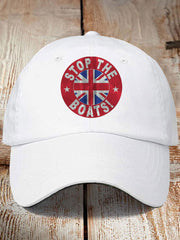Unisex UK Flag Immigration Stop The Boats Printed Hat trupatriotic