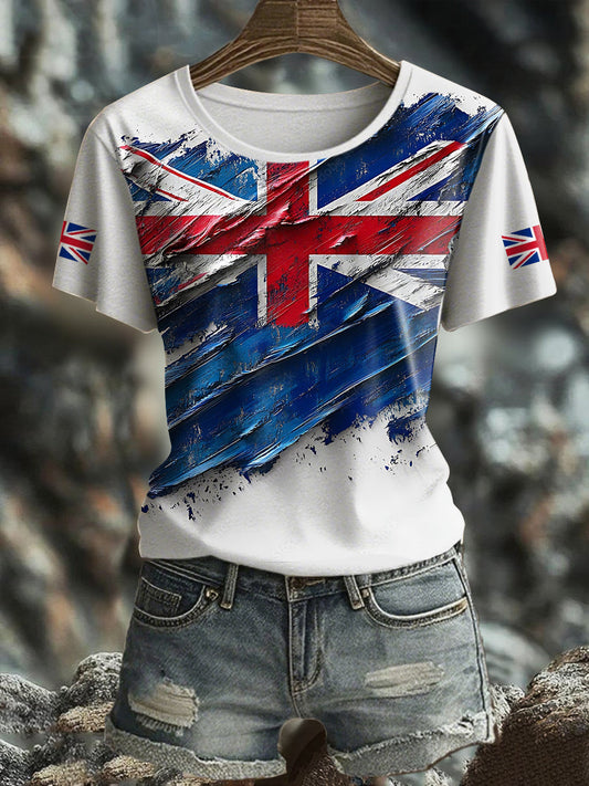 Women's UK Flag Printed T-shirt trupatriotic