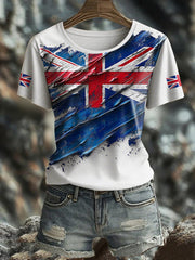 Women's UK Flag Printed T-shirt trupatriotic