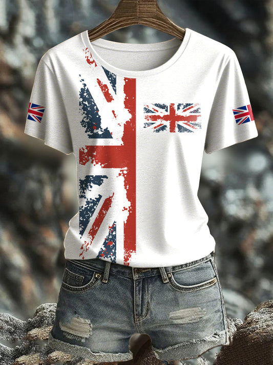Women's UK Flag Printed T-shirt trupatriotic