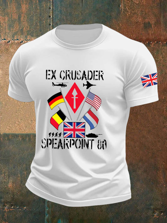 Men's  British Veteran Imitation Cotton Short-Sleeved Printed T-shirt trupatriotic