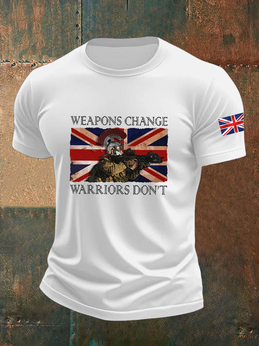 Men's  British Veteran Imitation Cotton Short-Sleeved Printed T-shirt trupatriotic