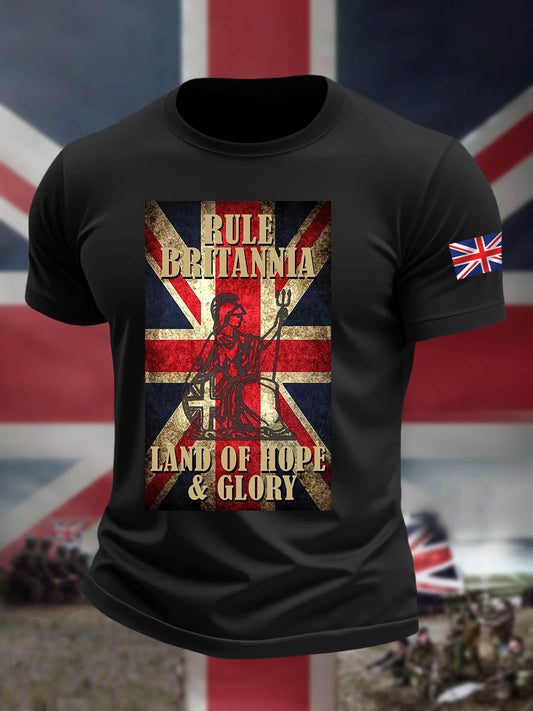 Men's  British Veteran Imitation Cotton Short-Sleeved Printed T-shirt trupatriotic