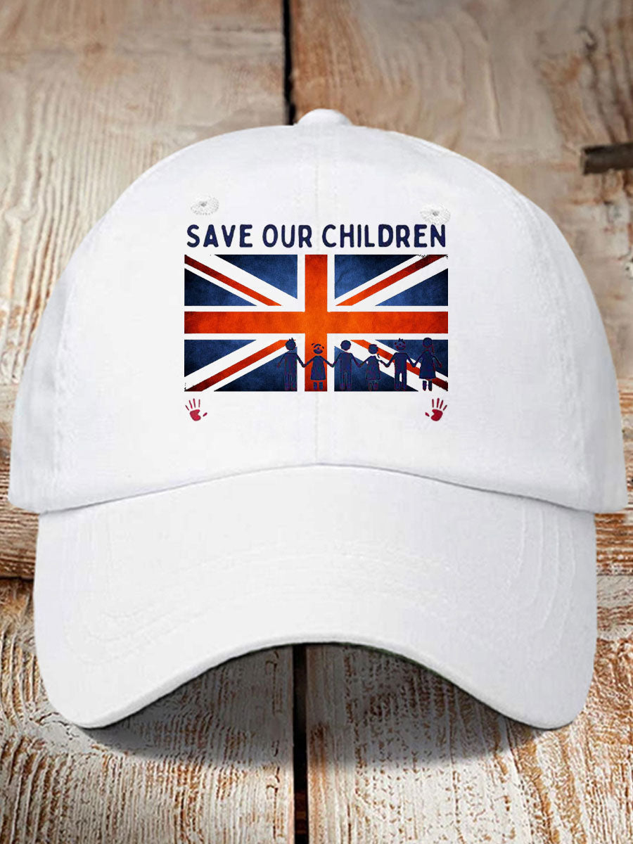 Unisex UK Save Our Children Printed Hat trupatriotic