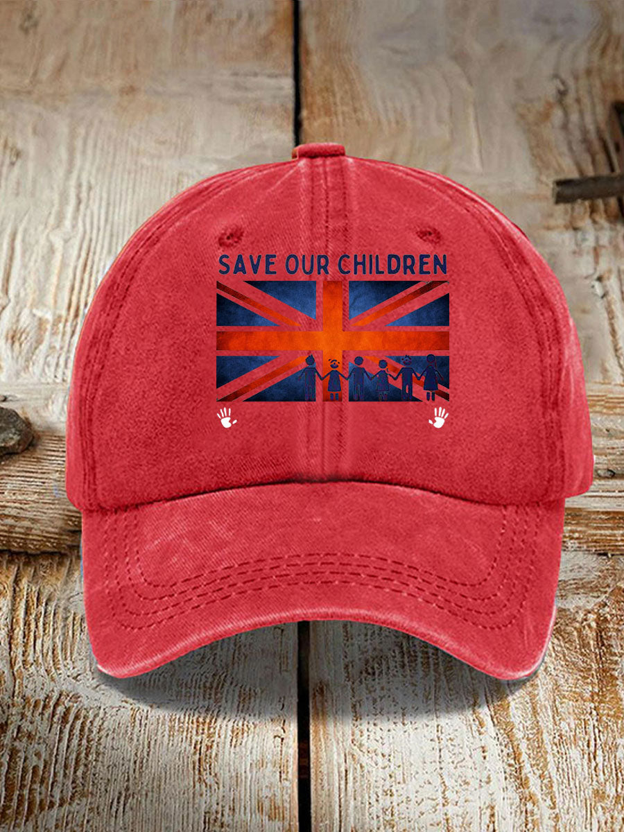 Unisex UK Save Our Children Printed Hat trupatriotic