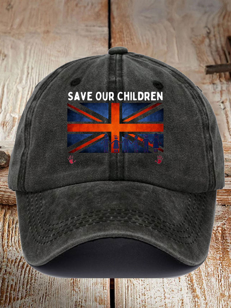 Unisex UK Save Our Children Printed Hat trupatriotic