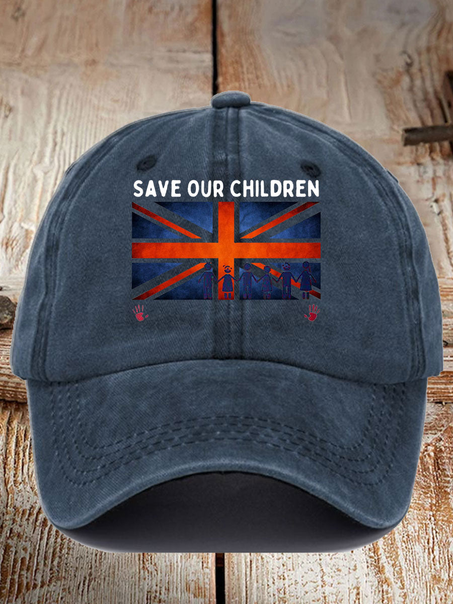 Unisex UK Save Our Children Printed Hat trupatriotic